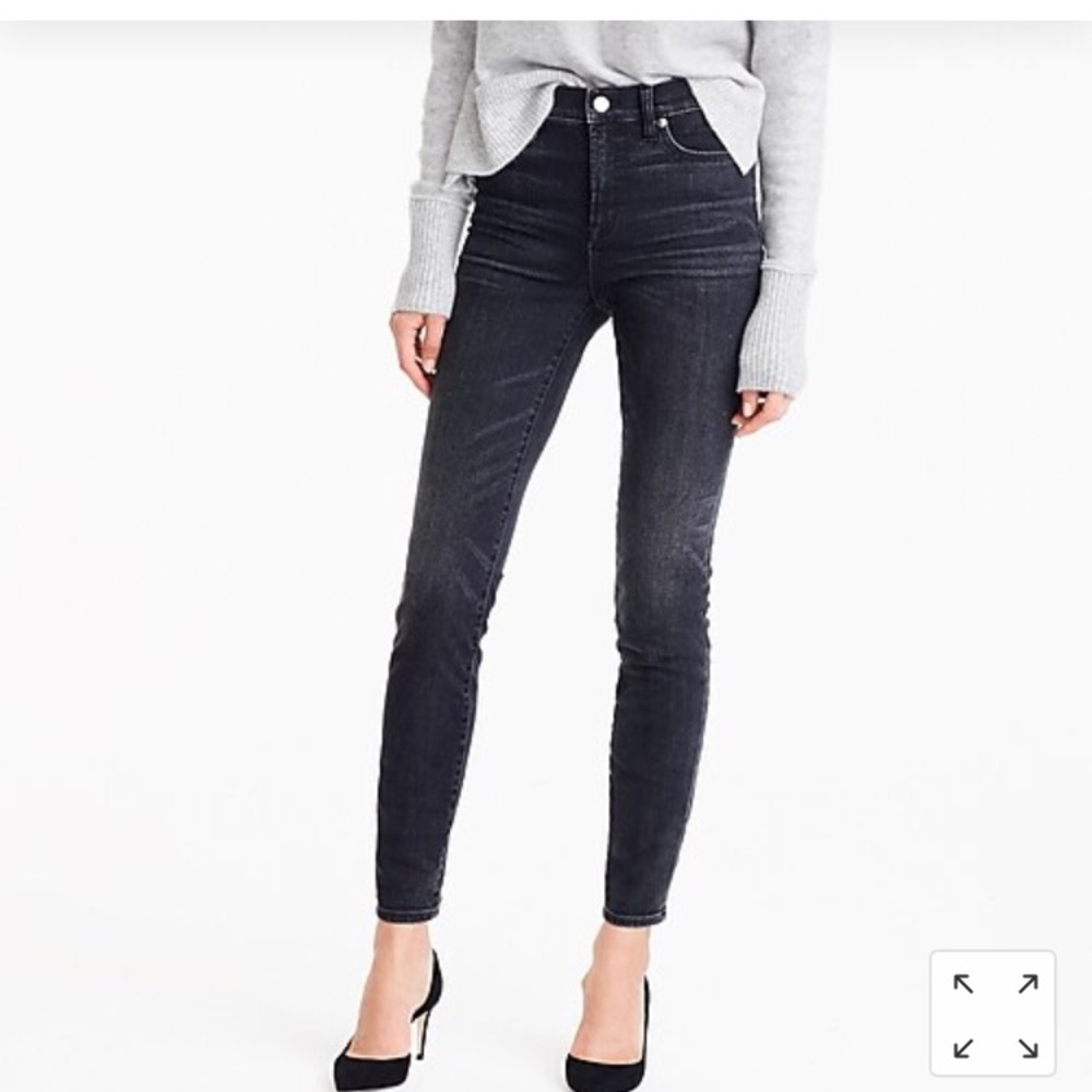 <J Crew> 9" high rise toothpick jean charcoal wash
